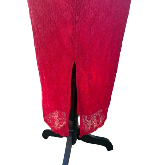 WFFS Red Lace Midi Dress Sz 12 - Picture 5 of 5